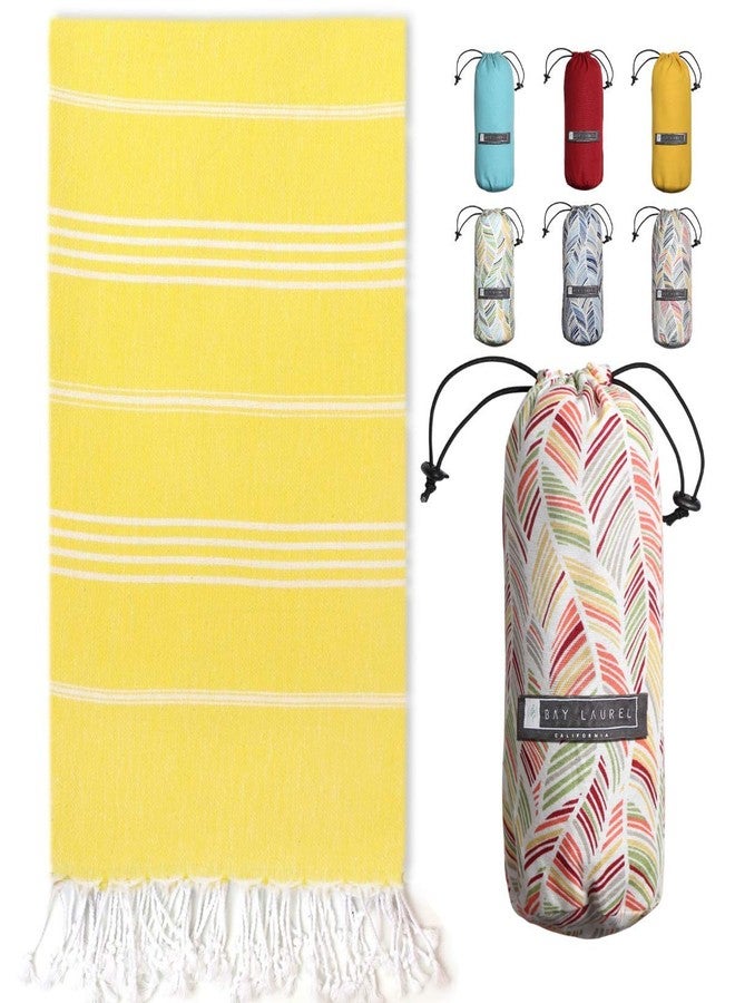 BAY LAUREL Turkish Beach Towel with Travel Bag 39 x 71 Quick Dry Sand Free Lightweight Large Oversized Towels Light - Image 1